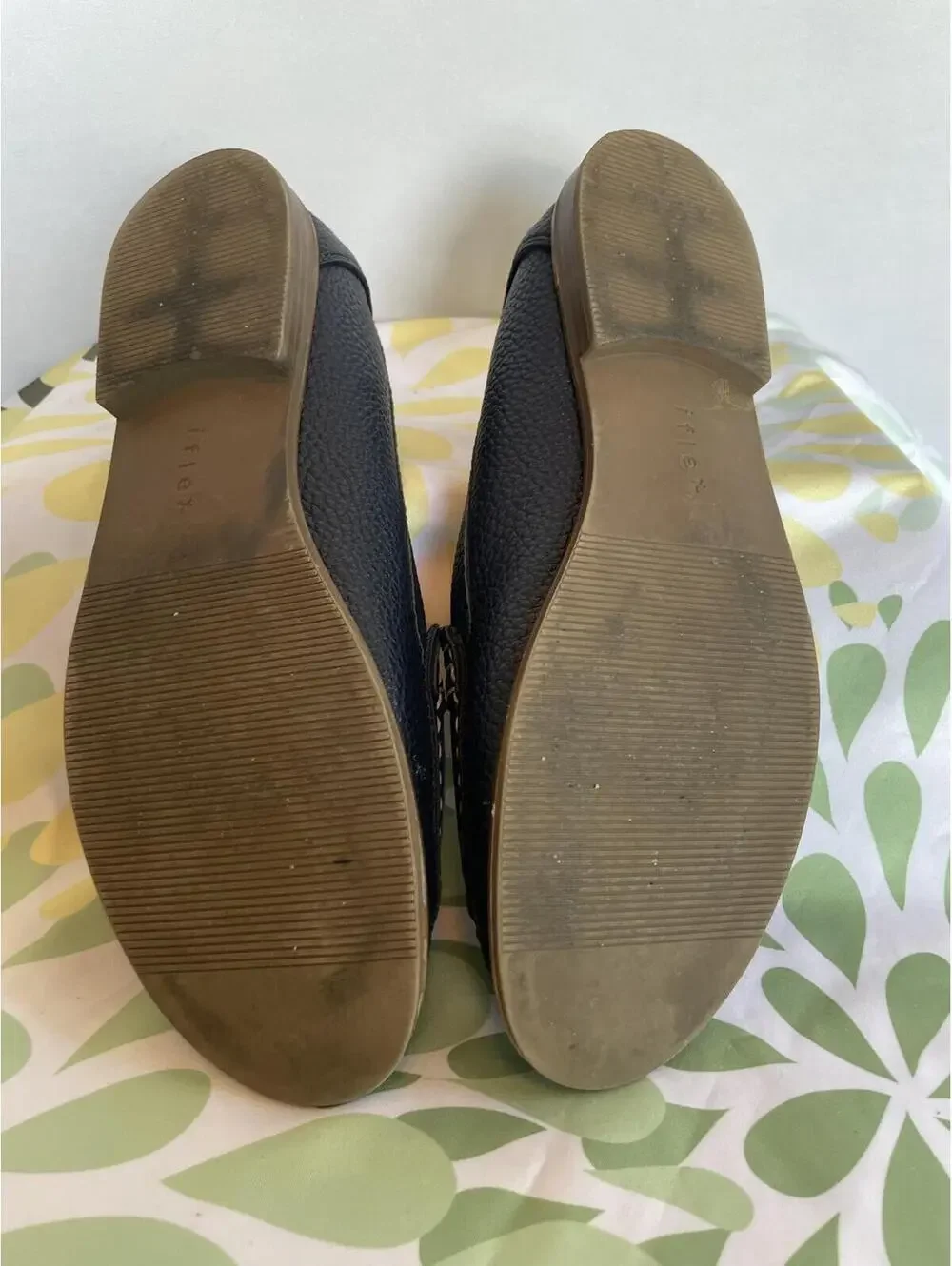 Anne Klein Navy Blue Nayeli Textured Boat Shoes US 7.5